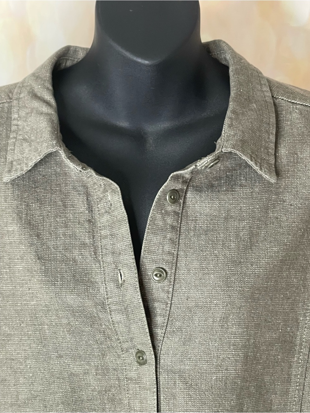 Poetry NWT Hemp Organic Cotton Long Sleeve Dress Olive Green Size US 14 - Picture 3 of 8